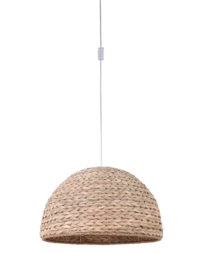 1-Light Plug In Swag Pendant Natural Woven Wicker, 22"w