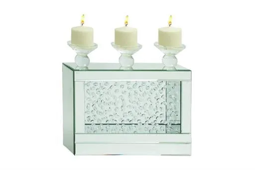 15"H Glam Pedestal Glass Candle Holder - Home Decor