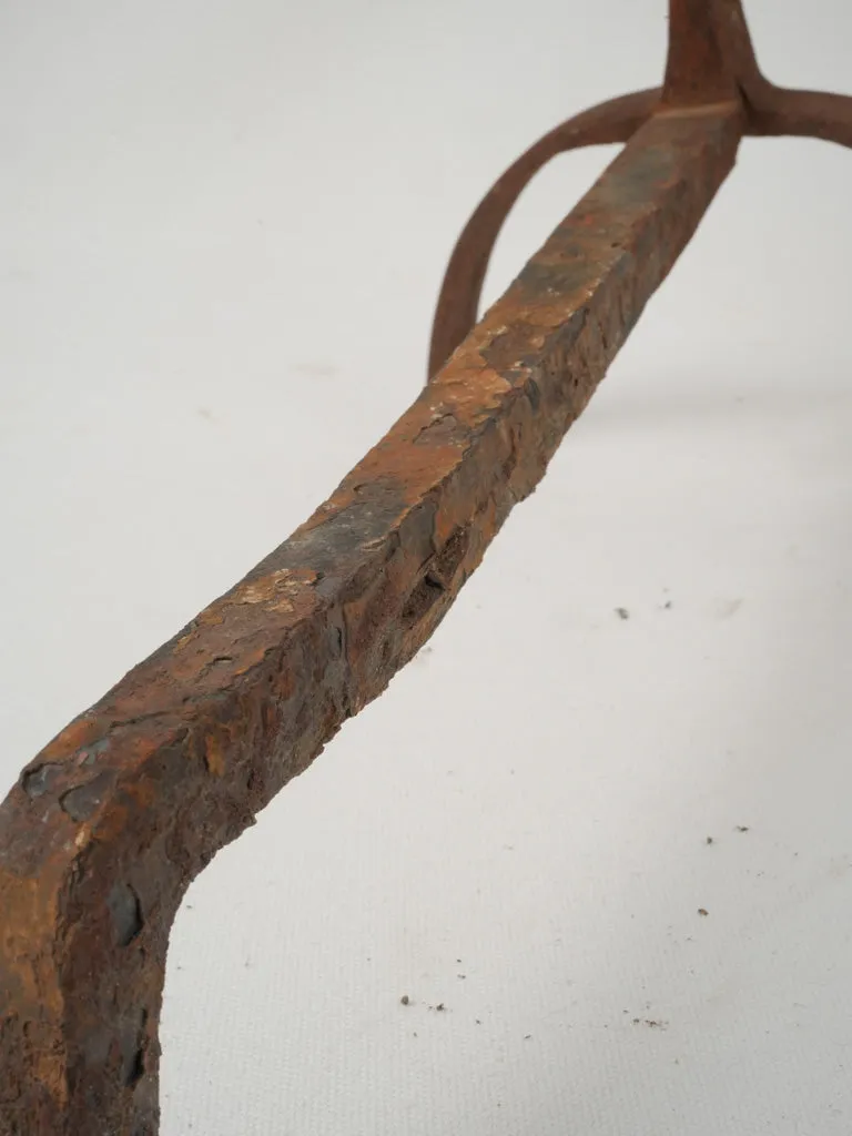 19th Century French Rotisserie Andirons with Hooks 20"