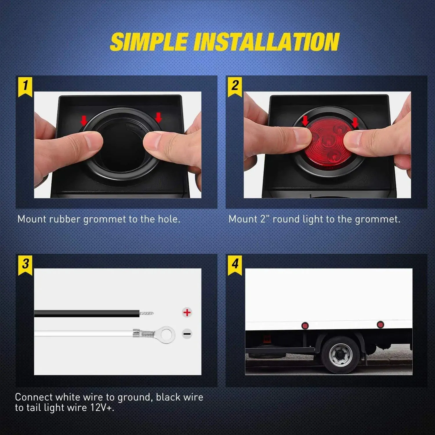 2 Inch Red Round Side Marker Light (5 Pcs)