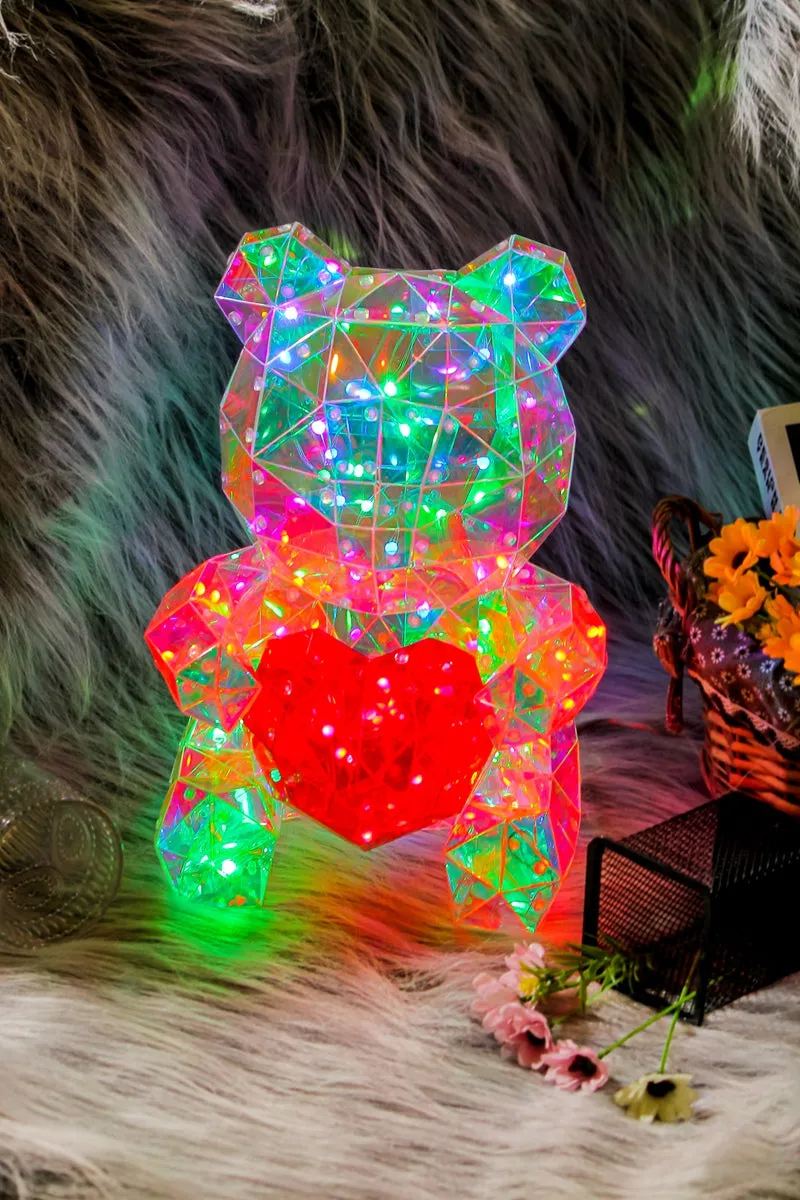 37300-A - Charming PET Bear LED Lights: Delightful Glow Powered by USB