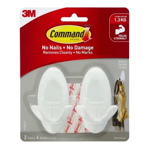 3M Command Double Hook Quartz 2 Hooks/1.3 Kg Each Hook