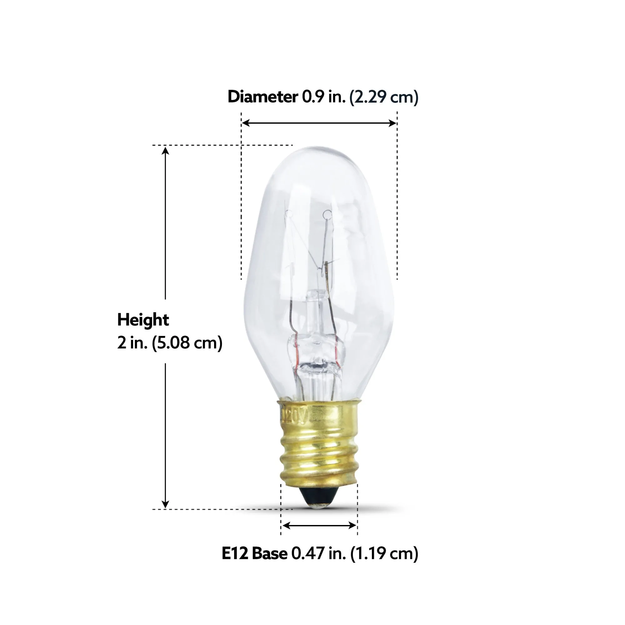 7W Soft White (2700K) E12 Base C7 Dimmable Clear Incandescent Night Light (4-Pack)