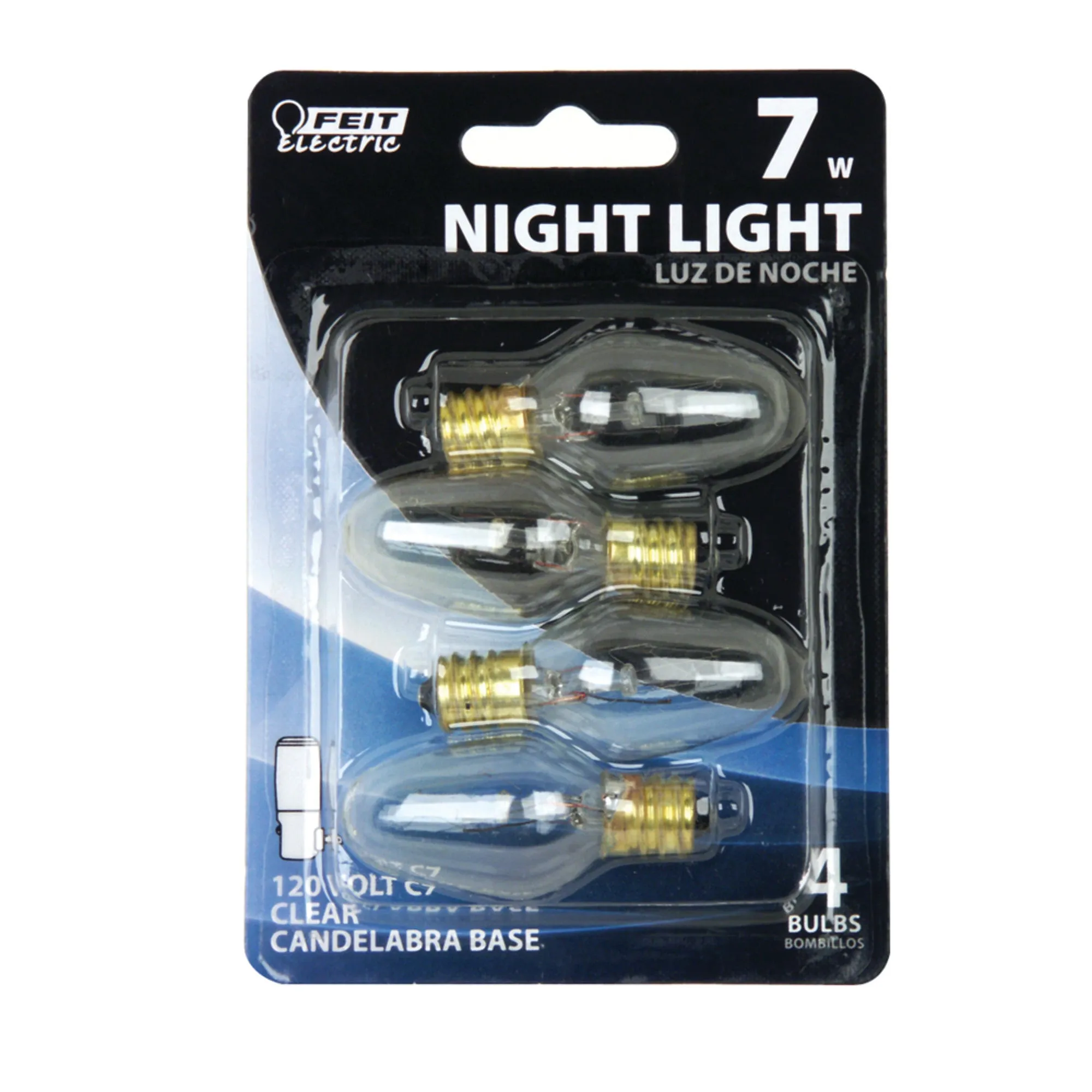 7W Soft White (2700K) E12 Base C7 Dimmable Clear Incandescent Night Light (4-Pack)