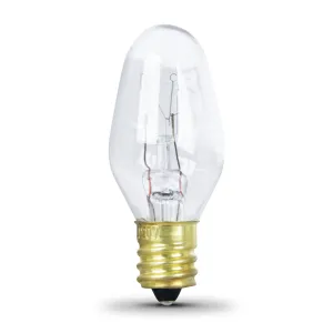 7W Soft White (2700K) E12 Base C7 Dimmable Clear Incandescent Night Light (4-Pack)