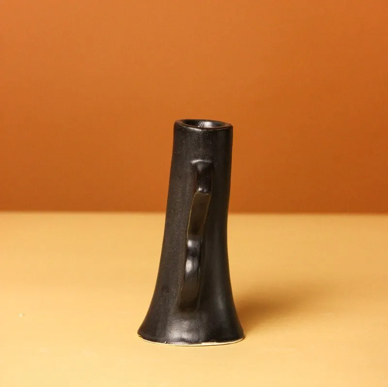 Abstract Design Ceramic Candle Holder | Multiple Colors | 3 x 4 inches