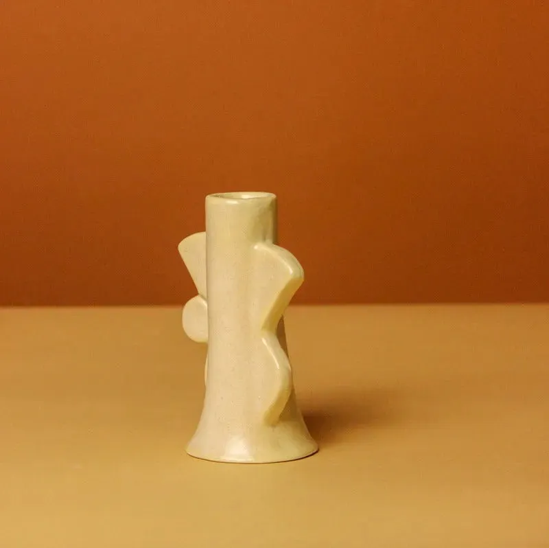 Abstract Design Ceramic Candle Holder | Multiple Colors | 3 x 4 inches