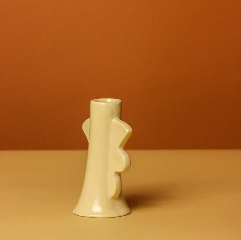 Abstract Design Ceramic Candle Holder | Multiple Colors | 3 x 4 inches