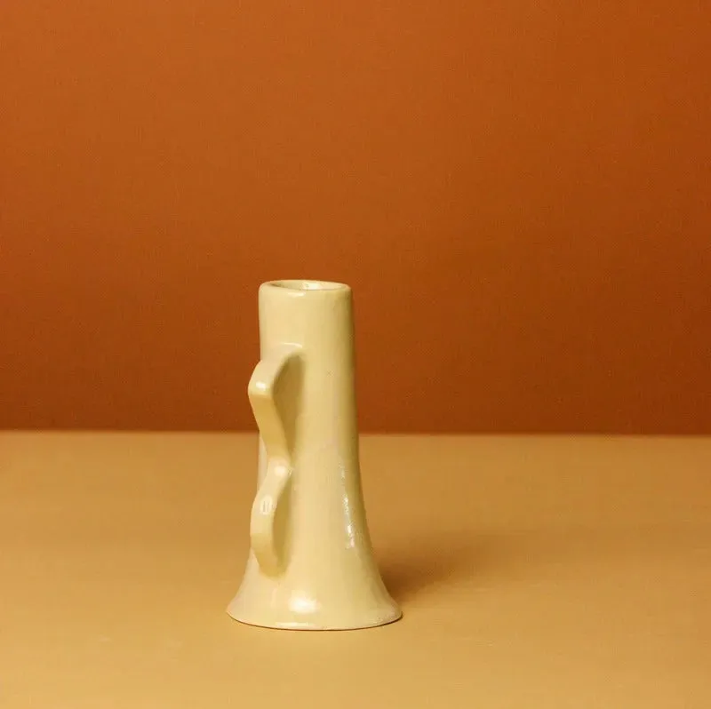 Abstract Design Ceramic Candle Holder | Multiple Colors | 3 x 4 inches