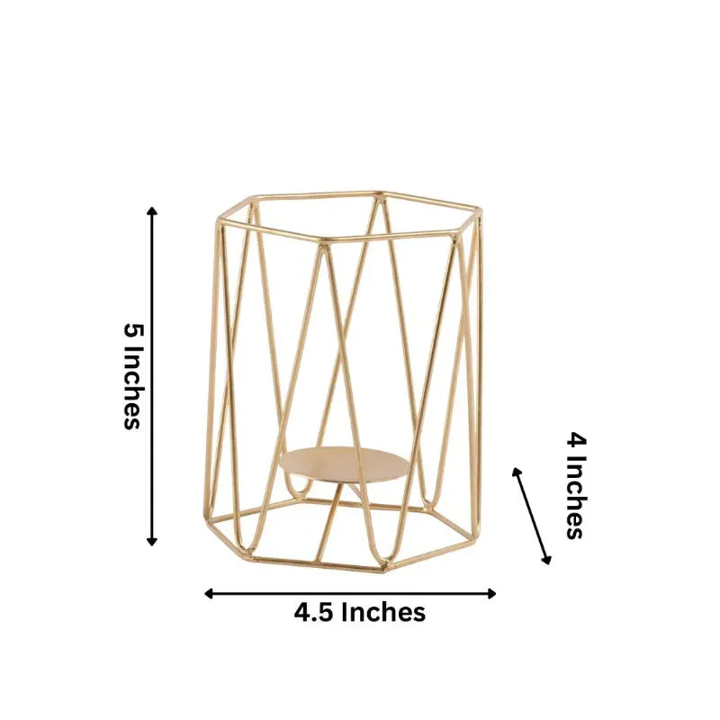 Abstract Design Tealight Candle Holder | 4.5 x 4 x 5 inches