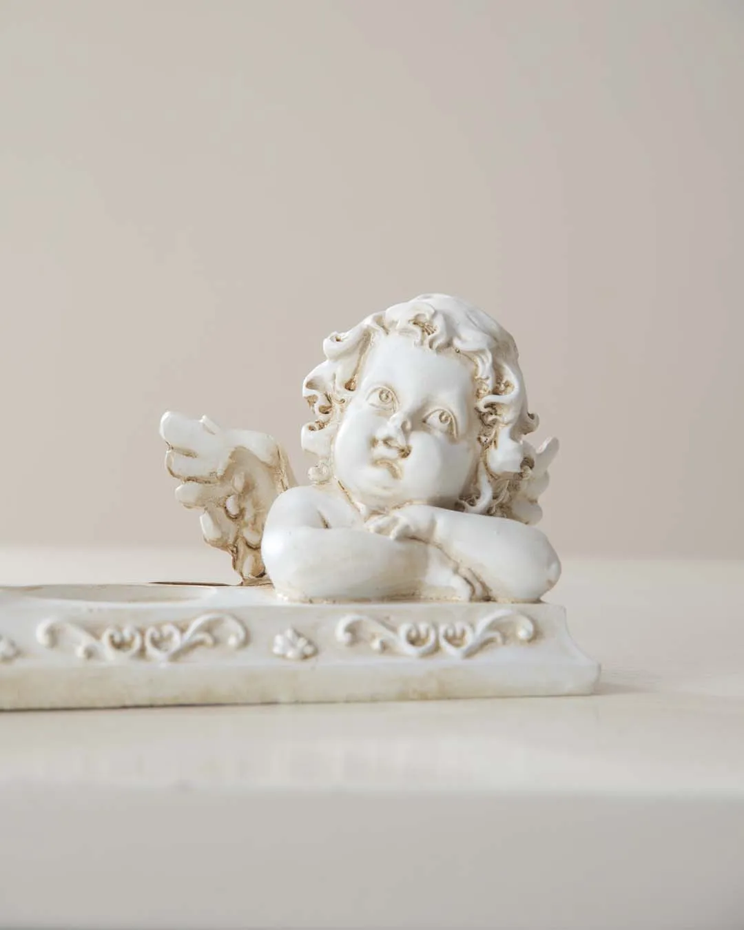 Adorable Angel Cherub Figurine & T-Light Holder