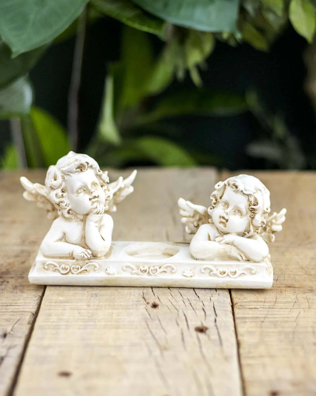 Adorable Angel Cherub Figurine & T-Light Holder