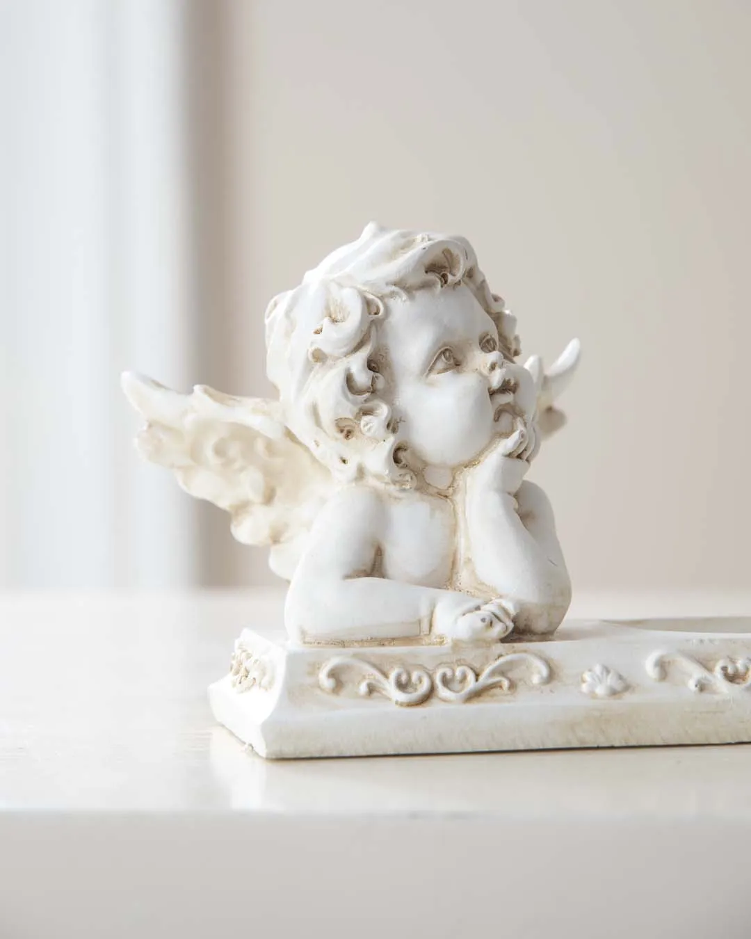 Adorable Angel Cherub Figurine & T-Light Holder