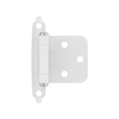 Amerock Variable Overlay Self Closing Face Mount Cabinet Hinge (1-3/4 in. W X 2-3/4 in. L, White)
