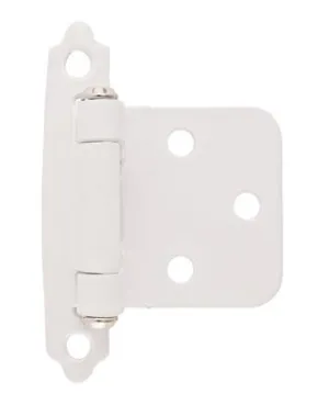 Amerock Variable Overlay Self Closing Face Mount Cabinet Hinge (1-3/4 in. W X 2-3/4 in. L, White)
