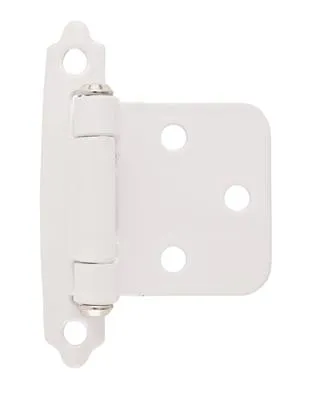 Amerock Variable Overlay Self Closing Face Mount Cabinet Hinge (1-3/4 in. W X 2-3/4 in. L, White)