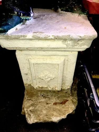 Antique Cast Iron Lawn Jockey Hitch Post Black Americana Art Statue On Pedestal