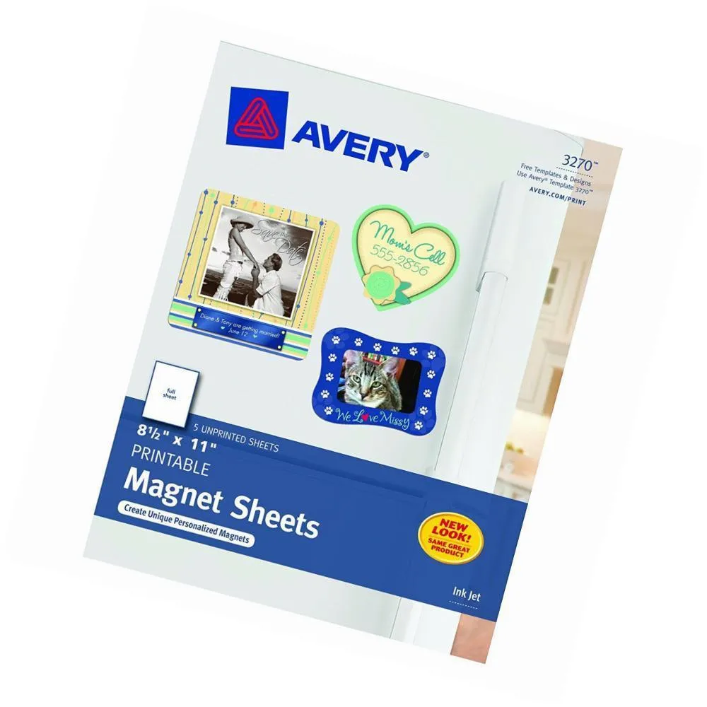 Avery Magnet Sheets 8.5"x11" 5pk White