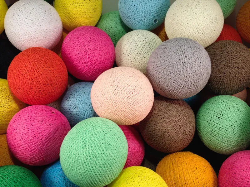 Bindi Cotton Ball Lantern Yellow