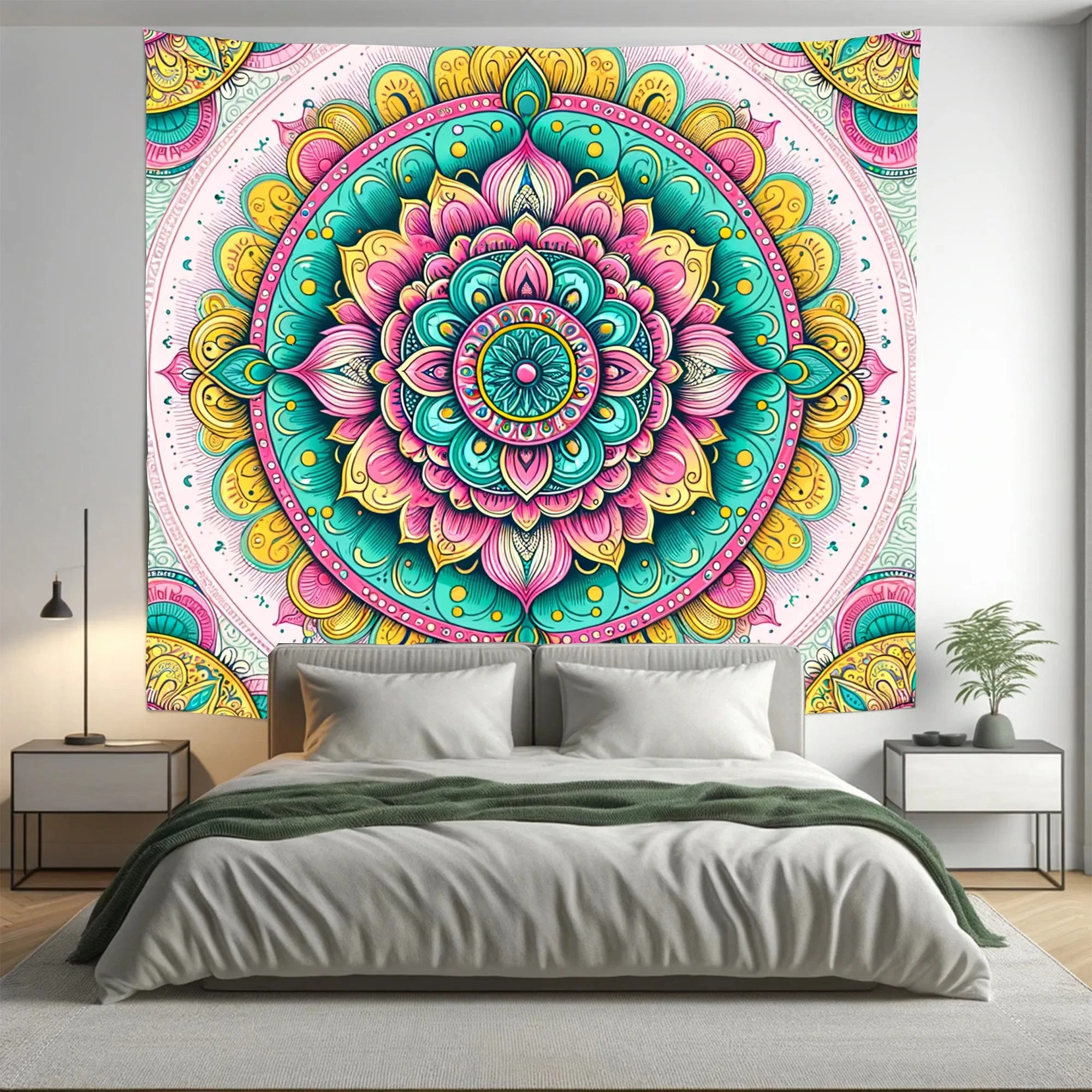 Bohemian Beautiful Sunshine Indian Mandala Tapestry Psychedelic Wall Hanging Boho Decor