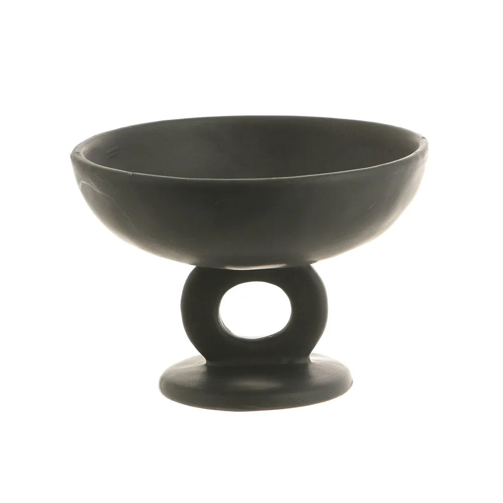 BOWL Footed Ceramic Black 14x10cm