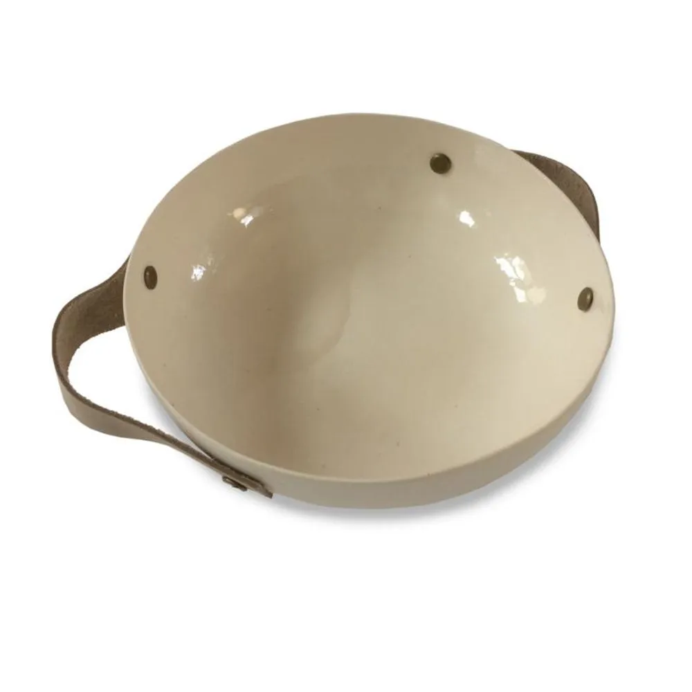 Bowl - Handmade With Leather Handles - 17cm