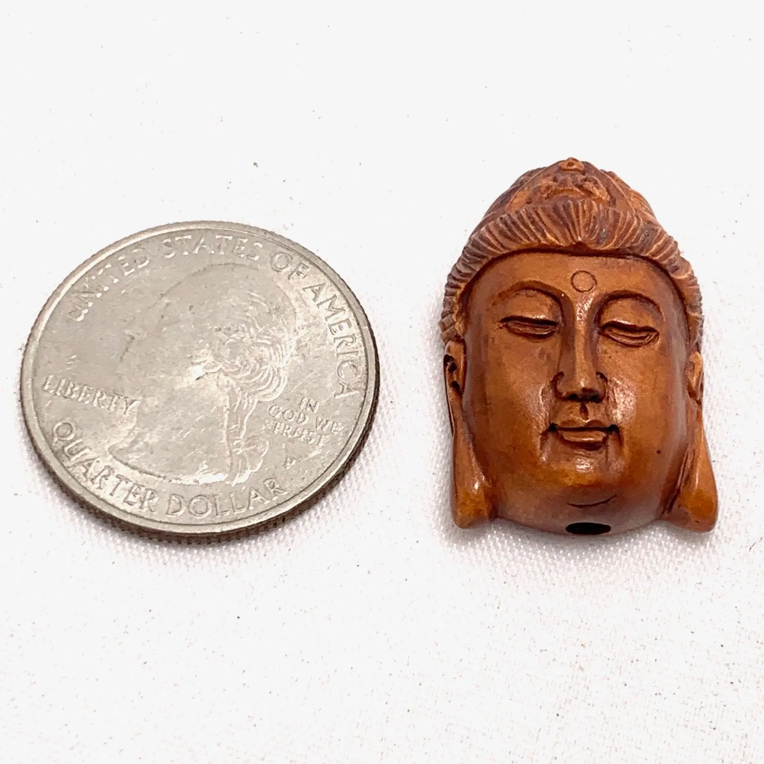 Buddha Head Ojime Bead, 18x28 mm