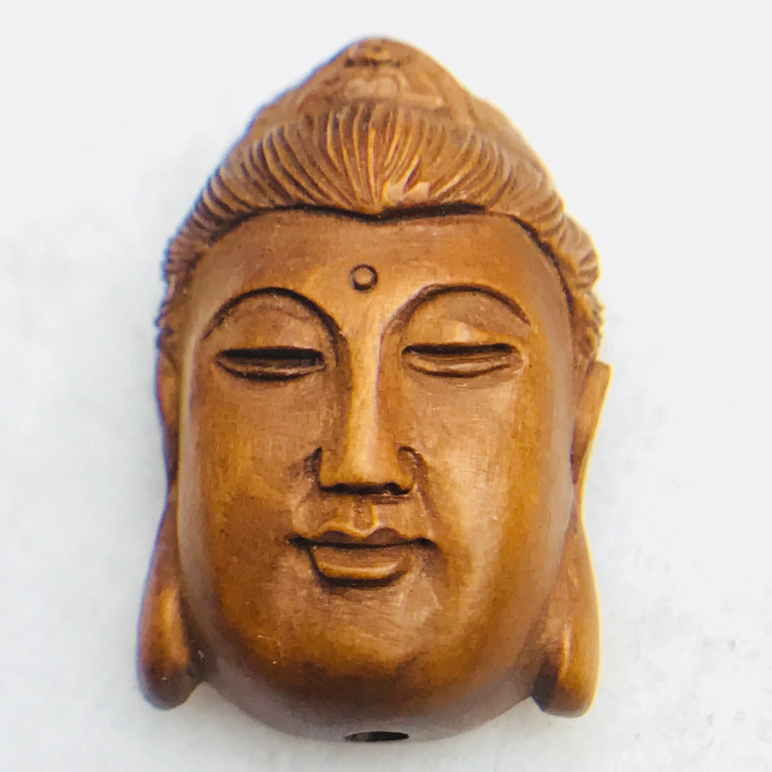 Buddha Head Ojime Bead, 18x28 mm