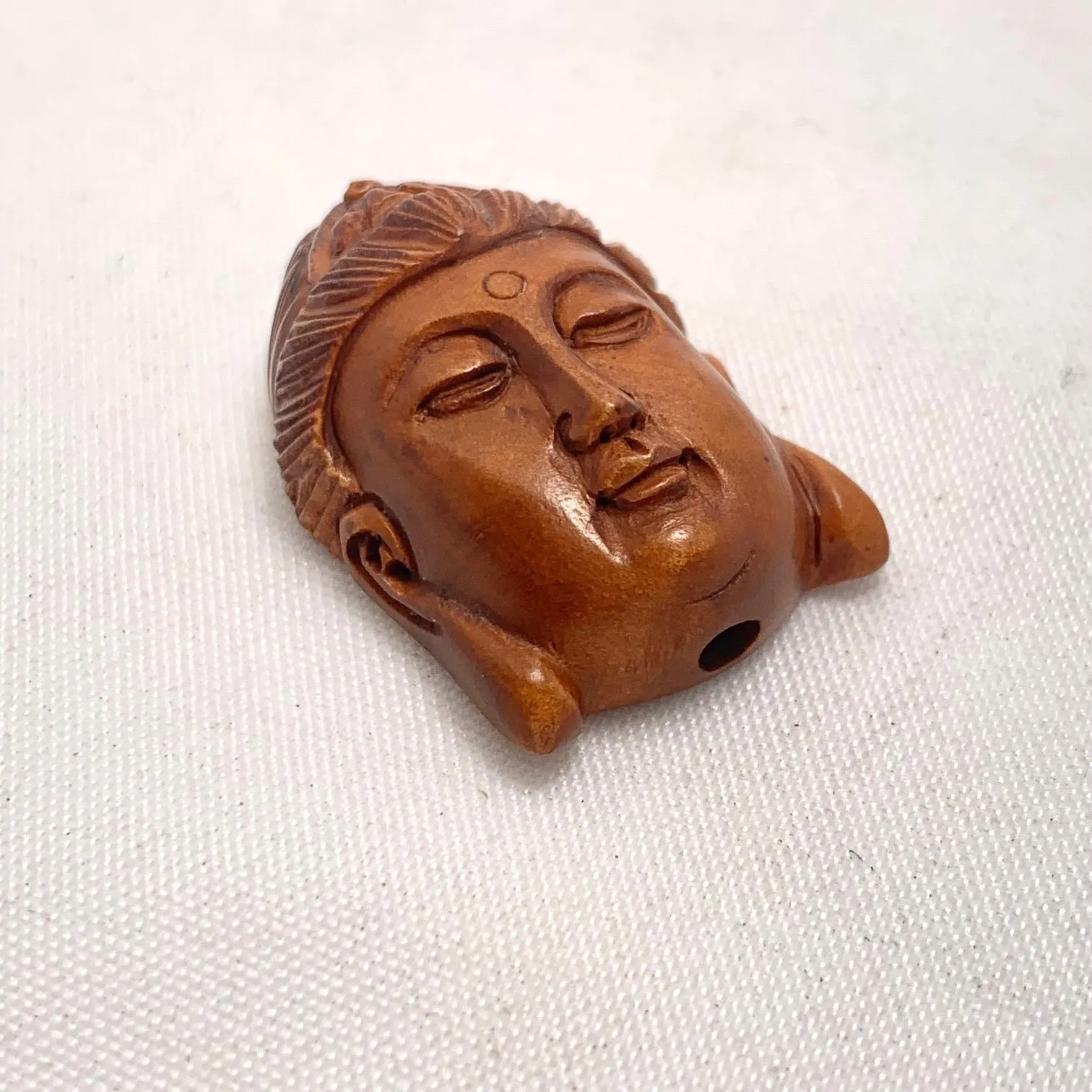 Buddha Head Ojime Bead, 18x28 mm