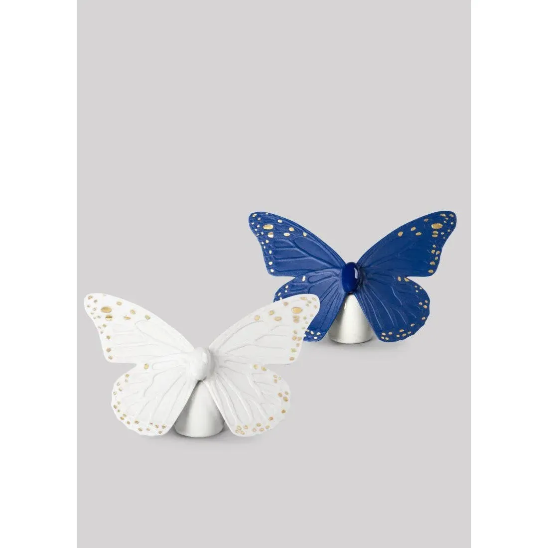 Butterfly Figurine - Golden Luster & Blue (Lladro Special Order)