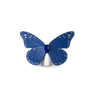 Butterfly Figurine - Golden Luster & Blue (Lladro Special Order)