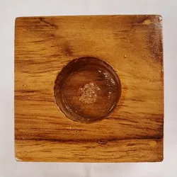Candle Holder - Teak Wood (8 x 8 x 16cm)