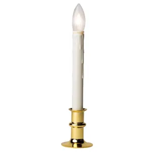 Celestial Lights Brass/White Taper Window Candle