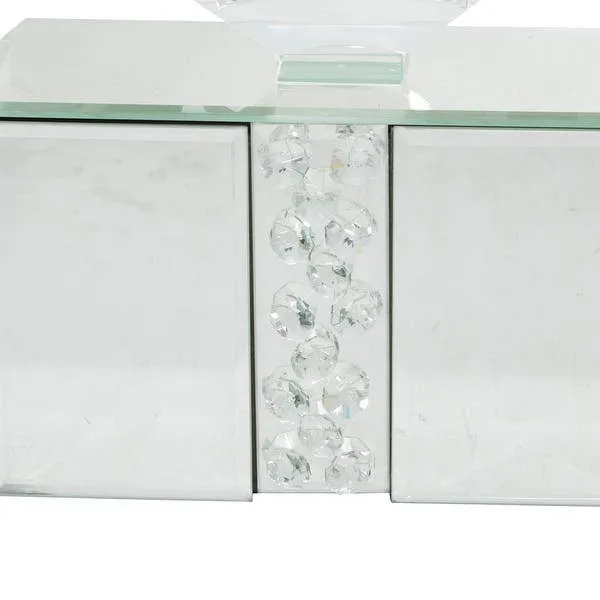 Clear Wood Glam Candlestick Holders, 7" x 24" x 5"