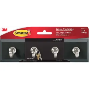 Command Key Rail Black Decorative Hooks