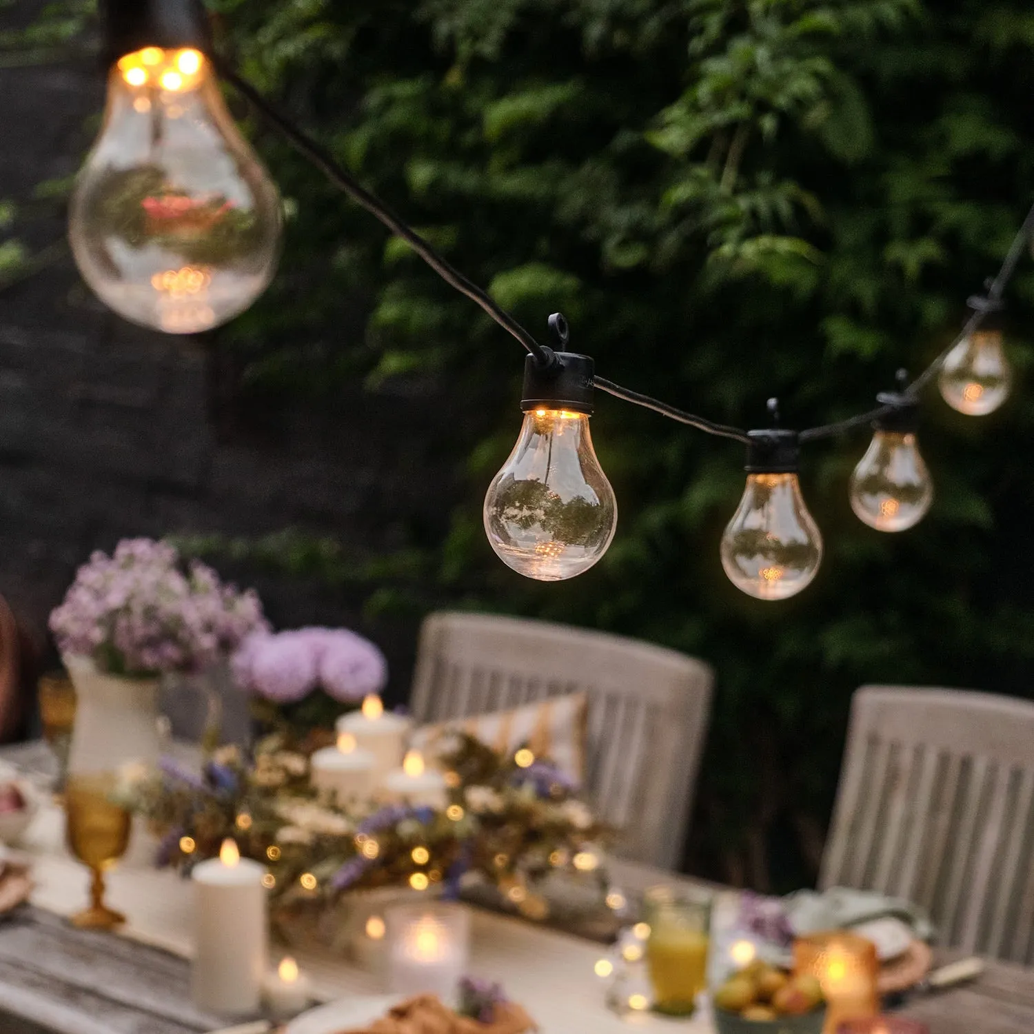 Core Connect 40m 80 Warm White Connectable Festoon Lights Black Cable