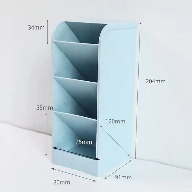 Creative Multifunctional 4 Grid Desktop Organizer Pen Holder Makeup Storage Box School Office Accessories Stationery