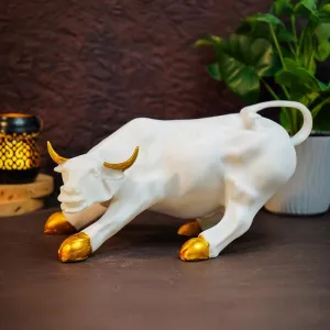 Ekhasa Marble Dust Big Bull Show Pieces for Home Decor Living Room Decorative Items | Showpieces Gift Items for Home Decoration | Center Table Tv Unit Showcase Shelf Office Desk Interior Artifacts