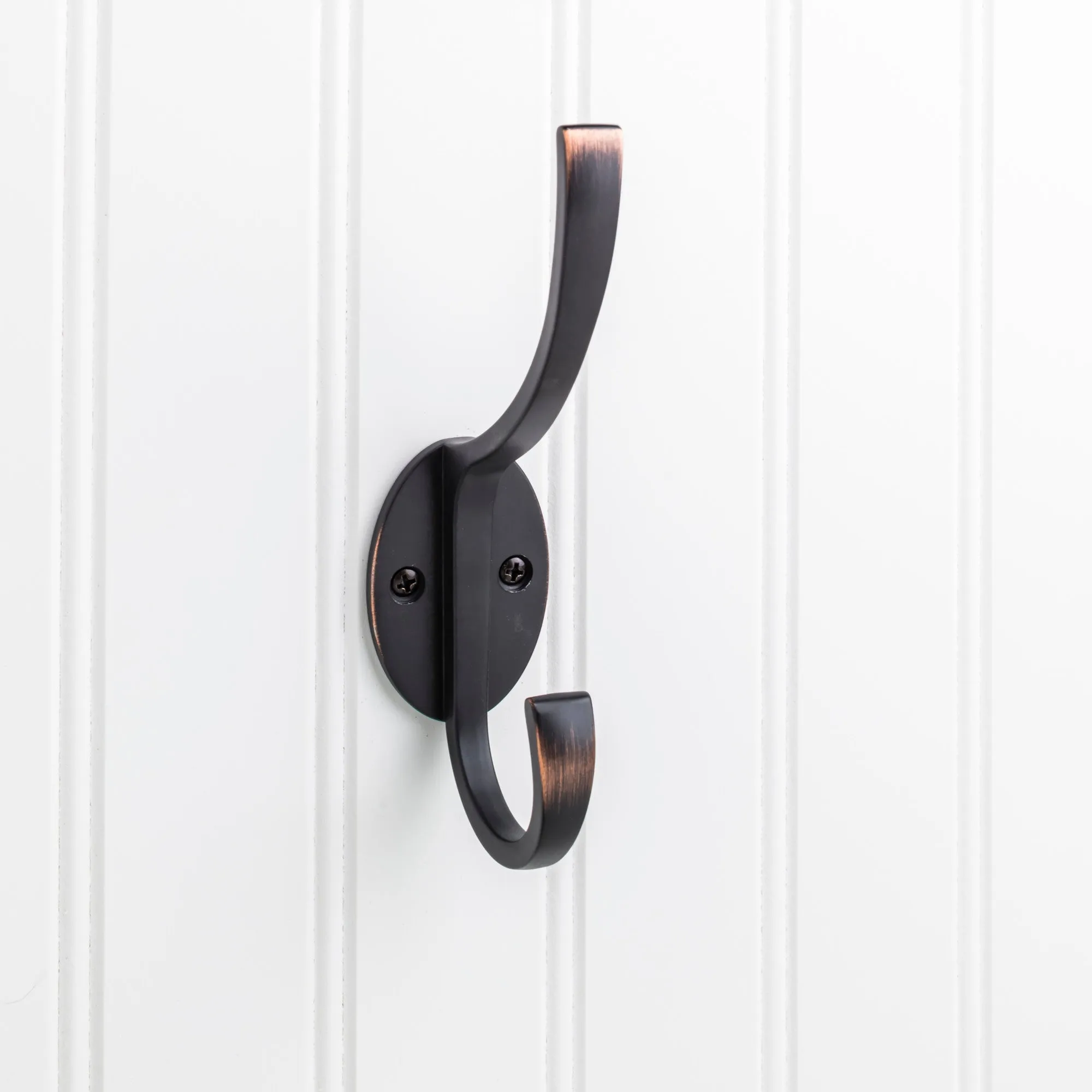 Elements YD55-587 Hooks 5-7/8" Double zinc wall mount decorative coat hook.