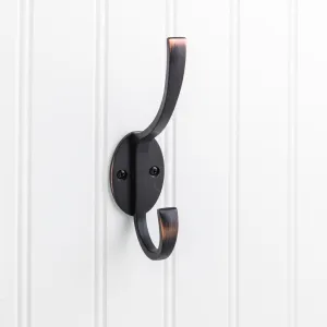 Elements YD55-587 Hooks 5-7/8" Double zinc wall mount decorative coat hook.