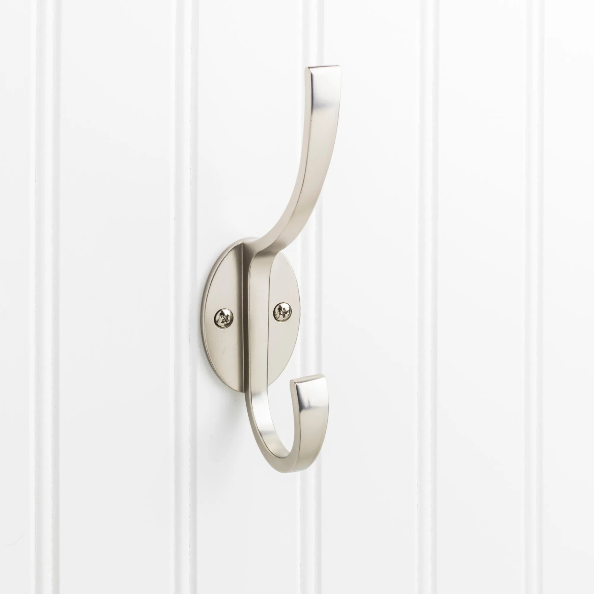 Elements YD55-587 Hooks 5-7/8" Double zinc wall mount decorative coat hook.