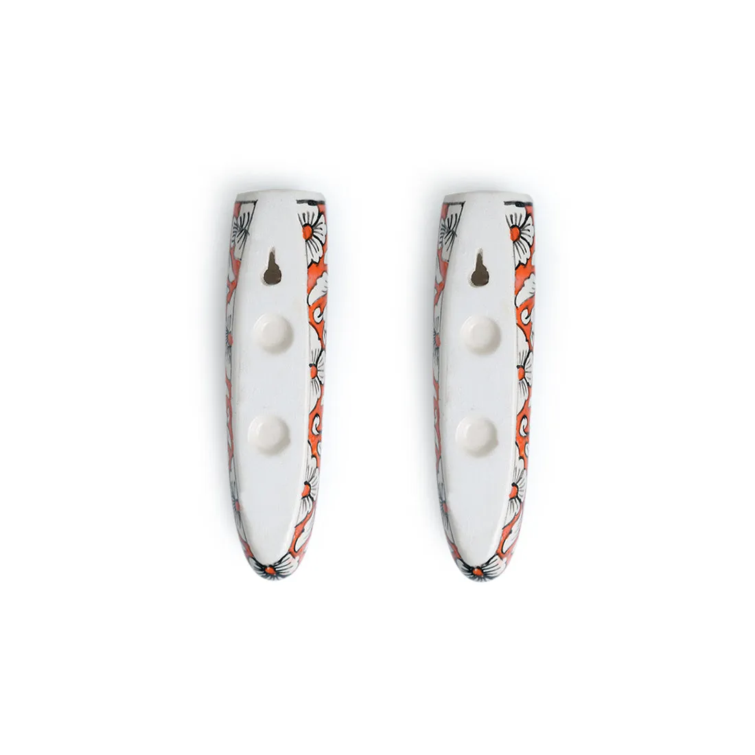 'Fiery Marigold' Handpainted Ceramic Wall Planter Pots (Set of 2)