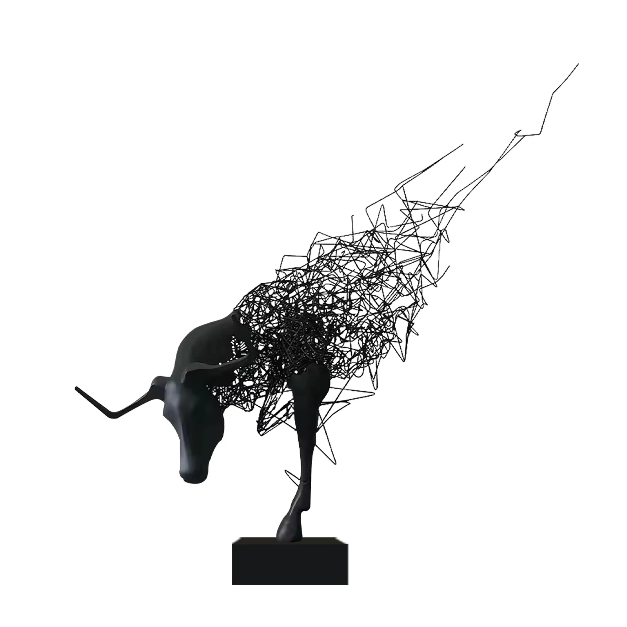 FINEST Abstract Black Ox Indoor Metal Sculpture FS-052