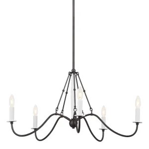 Freesia 31 in. 5 lights Chandelier Anvil Iron finish