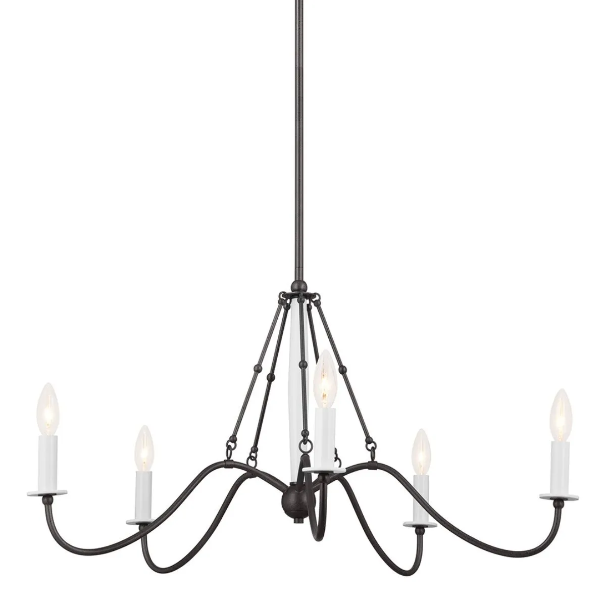 Freesia 31 in. 5 lights Chandelier Anvil Iron finish