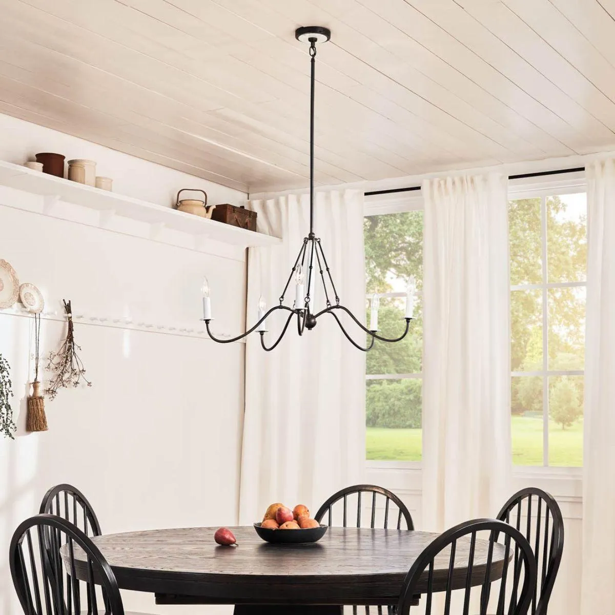 Freesia 31 in. 5 lights Chandelier Anvil Iron finish