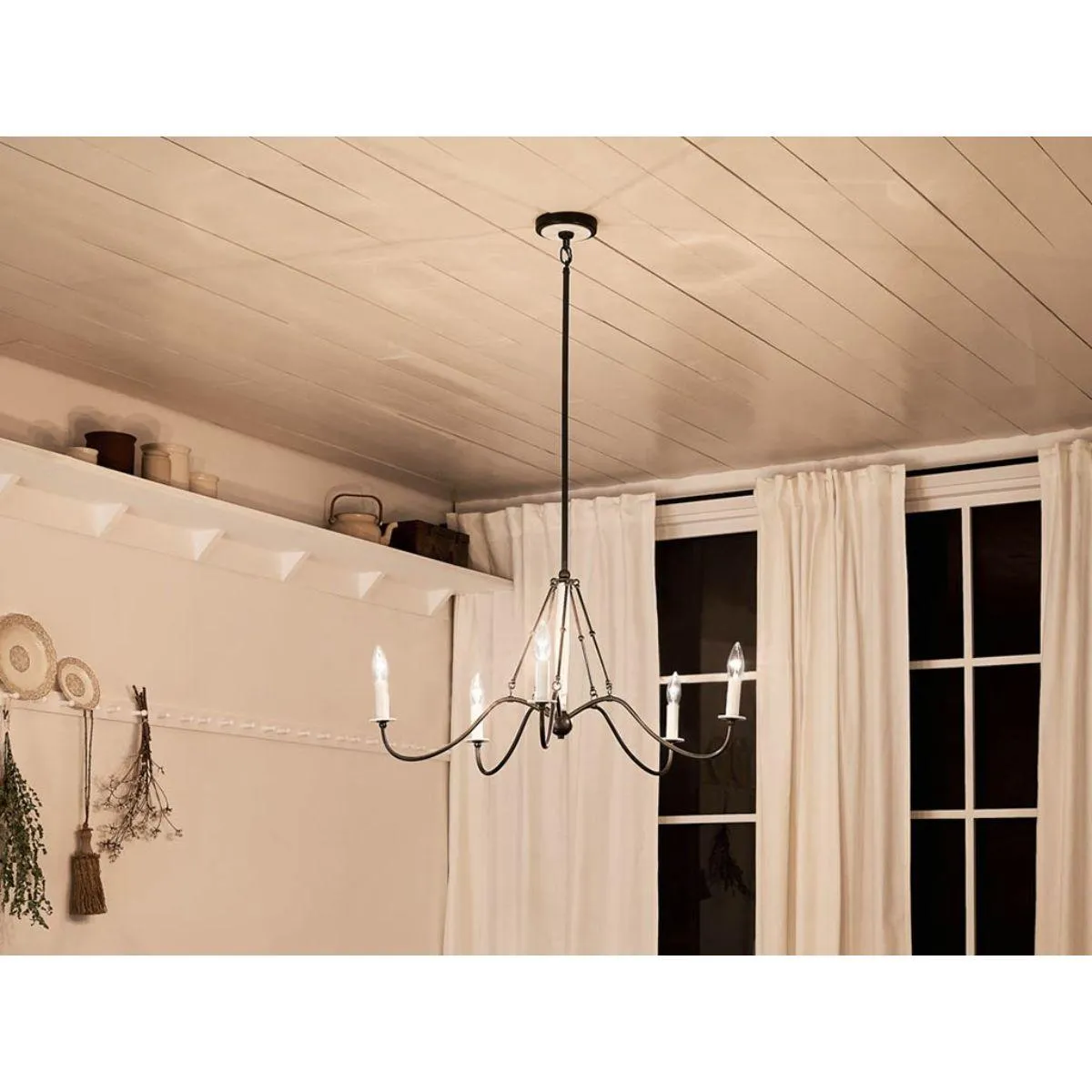 Freesia 31 in. 5 lights Chandelier Anvil Iron finish