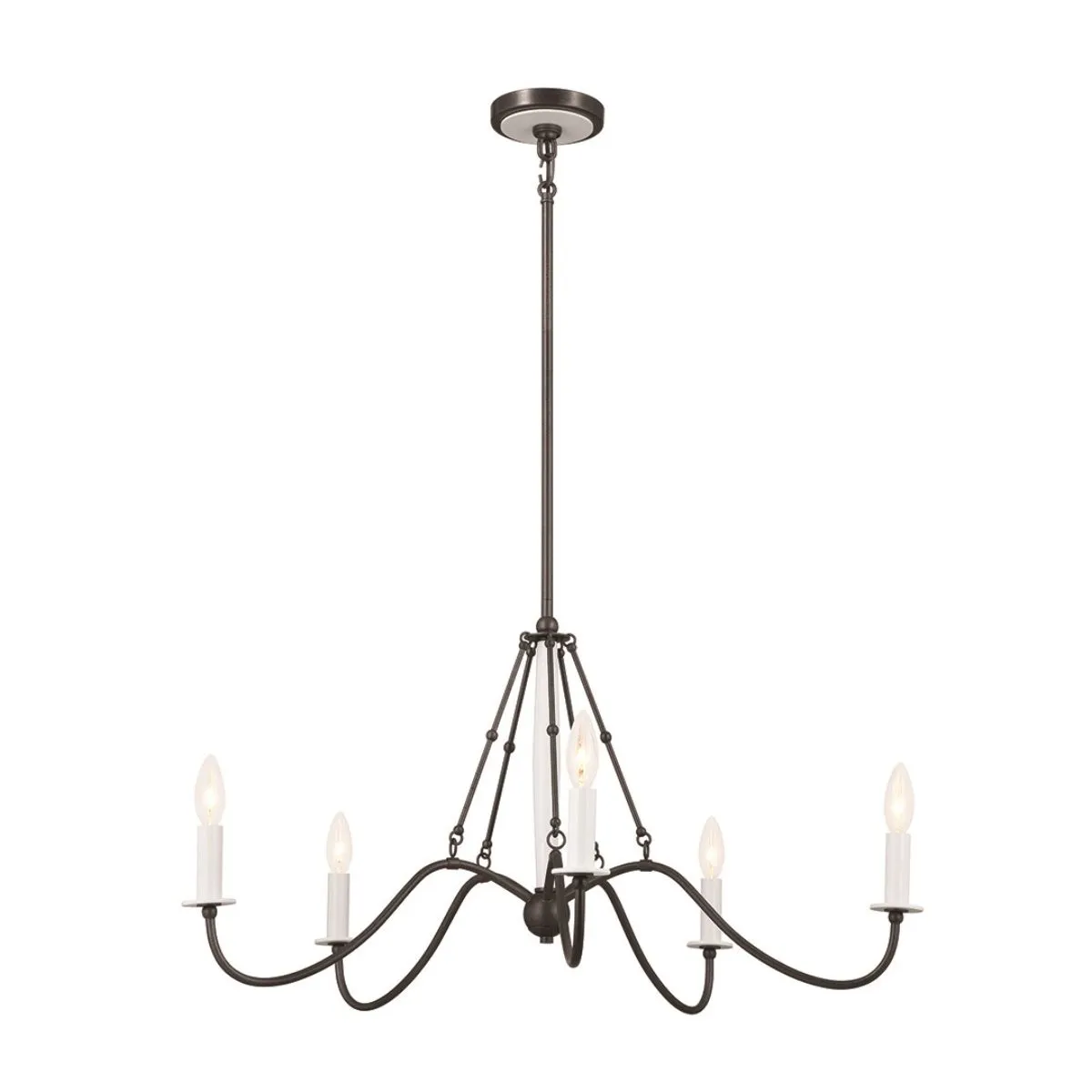 Freesia 31 in. 5 lights Chandelier Anvil Iron finish