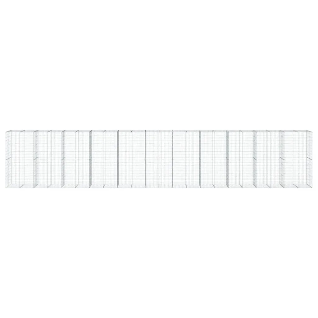 Gabion Basket with Cover 1100x100x200 cm Galvanised Iron