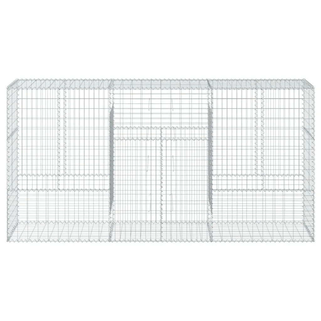 Gabion Basket with Cover 300x50x150 cm Galvanised Iron